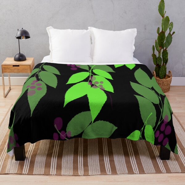 Item preview, Purple Berries and Green Leaves on Black designed and sold by AlteredAtelier.