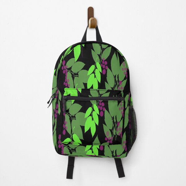 Item preview, Purple Berries and Green Leaves on Black designed and sold by AlteredAtelier.