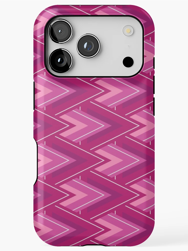 Thumbnail 1 of 4, iPhone Case, Moving Forward Geometric Pattern – Fuchsia designed and sold by RoguePatterns.