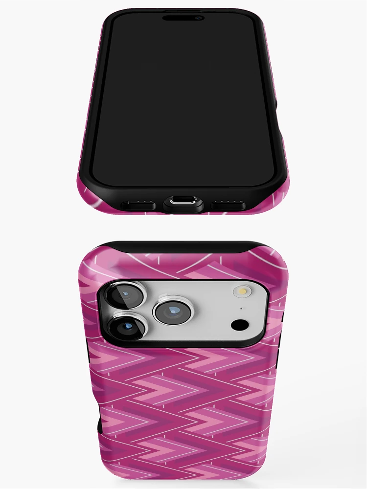 Thumbnail 3 of 4, iPhone Case, Moving Forward Geometric Pattern – Fuchsia designed and sold by RoguePatterns.