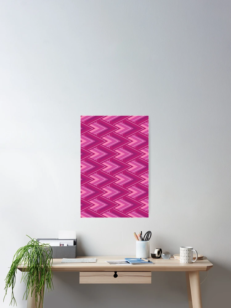 Thumbnail 2 of 3, Poster, Moving Forward Geometric Pattern – Fuchsia designed and sold by RoguePatterns.