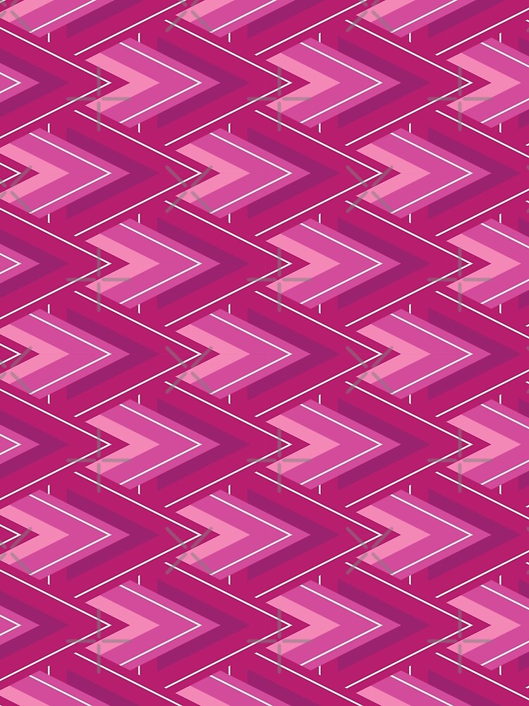 Thumbnail 3 of 3, Scarf, Moving Forward Geometric Pattern – Fuchsia designed and sold by RoguePatterns.