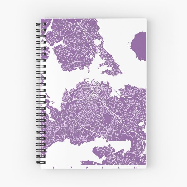 Item preview, Auckland map lilac designed and sold by mapsart.