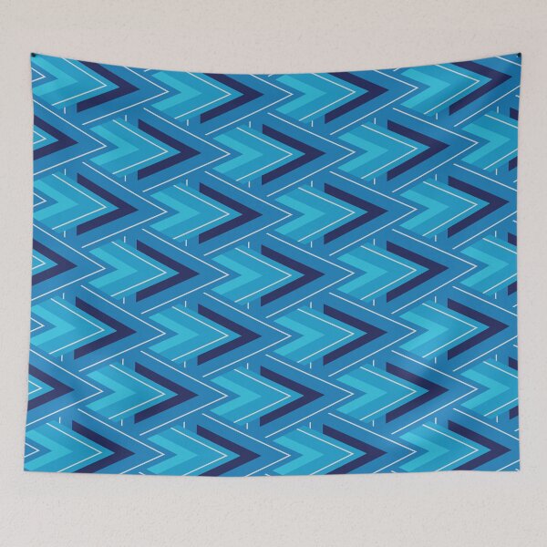 Item preview, Moving Forward Geometric Pattern – Blue designed and sold by RoguePatterns.