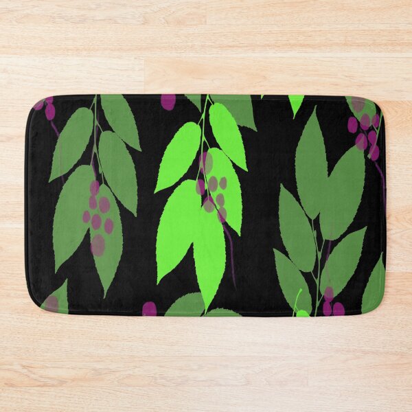 Item preview, Purple Berries and Green Leaves on Black designed and sold by AlteredAtelier.