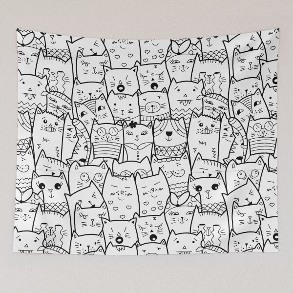 Item preview, Aesthetic Cute Cats Pattern designed and sold by SAVWIS.