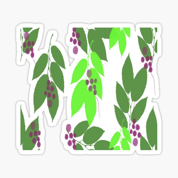 Item preview, Purple Berries and Green Leaves on White designed and sold by AlteredAtelier.
