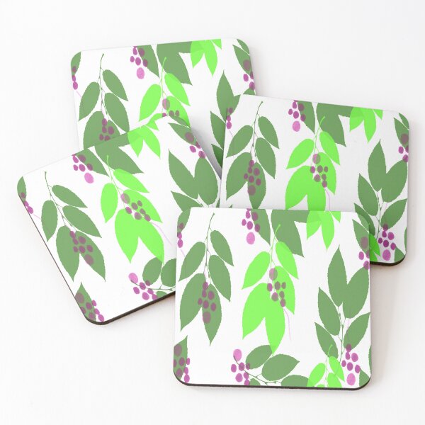 Item preview, Purple Berries and Green Leaves on White designed and sold by AlteredAtelier.