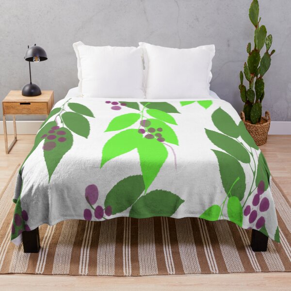 Item preview, Purple Berries and Green Leaves on White designed and sold by AlteredAtelier.