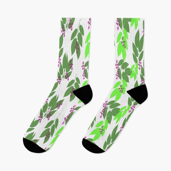 Item preview, Purple Berries and Green Leaves on White designed and sold by AlteredAtelier.