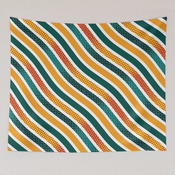 Item preview, Pop Art Waves Organic Pattern – Teal & Orange designed and sold by RoguePatterns.