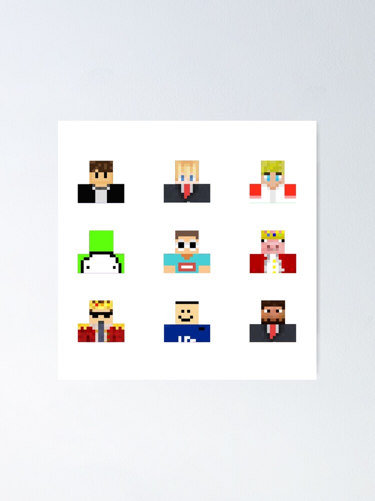 Dream Smp Members Poster By Oreo Cookie 22 Redbubble