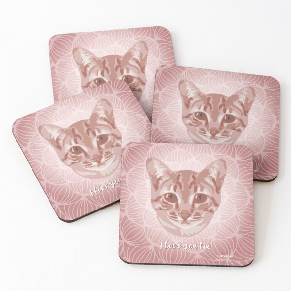 Item preview, Cat Pink Blush Face "I love you too" designed and sold by DuFauna.