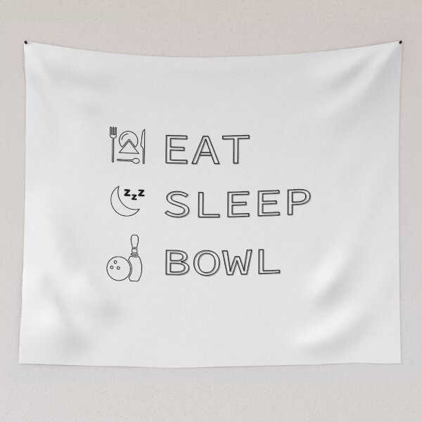 Item preview, Eat Sleep Bowl Lucky Bowling black and white design designed and sold by Artysneak.
