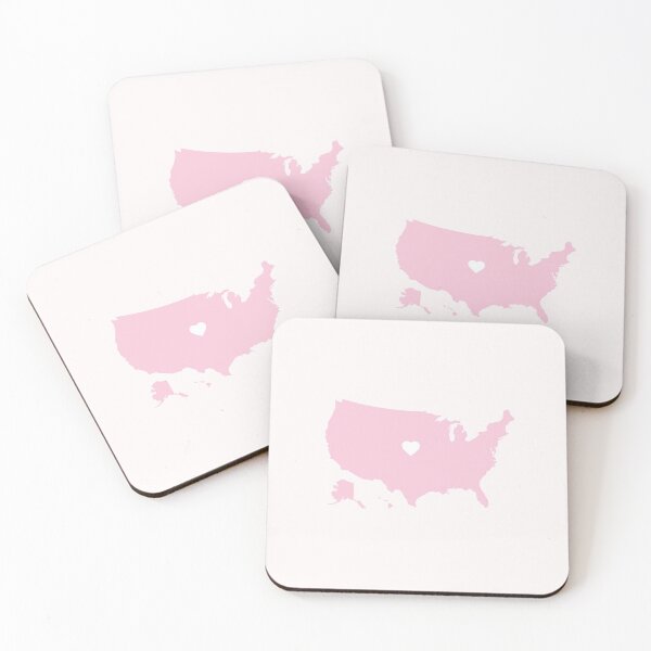 Item preview, Soft Pink Aesthetic Map of the United States, I love USA designed and sold by FreshPrintini.