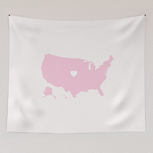 Item preview, Soft Pink Aesthetic Map of the United States, I love USA designed and sold by FreshPrintini.