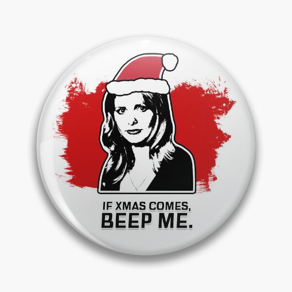 Artikelvorschau, "Wenn Weihnachten kommt - Beep Me" Buffy Weihnachtskarten-Design in Rot & Weiß entworfen und verkauft von Vixetches.