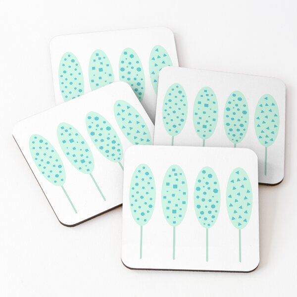 Item preview, Four Light Green Geometric Trees , Abstract designed and sold by Moyanana.
