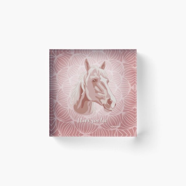 Item preview, Horse Pink Blush Smiling Face "I love you too" designed and sold by DuFauna.