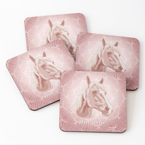 Item preview, Horse Pink Blush Smiling Face "I love you too" designed and sold by DuFauna.