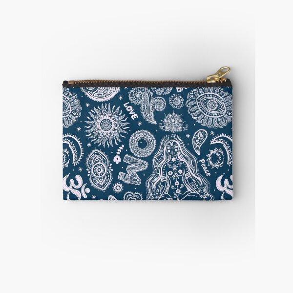 Item preview, Yoga symbols line art pattern beyond gangster yoga life doodle art dark blueish grey and white designed and sold by baligaia.