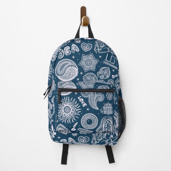 Item preview, Yoga symbols line art pattern beyond gangster yoga life doodle art dark blueish grey and white designed and sold by baligaia.