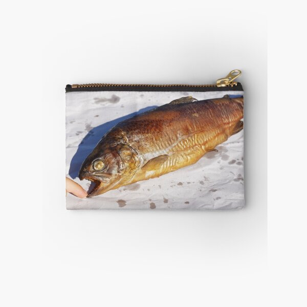 Item preview, Young boy finger touch Smoked trout (Salmo trutta)  designed and sold by Claraveritas.