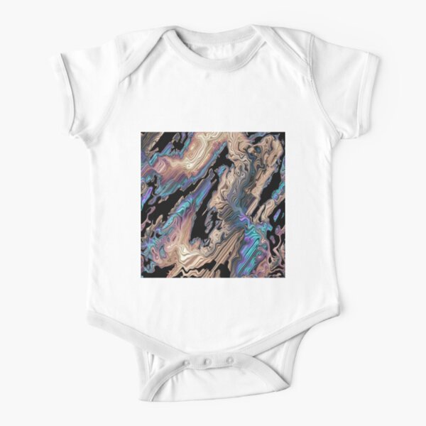 Colorful Acrylic Abstract Art Short Sleeve Baby One-Piece