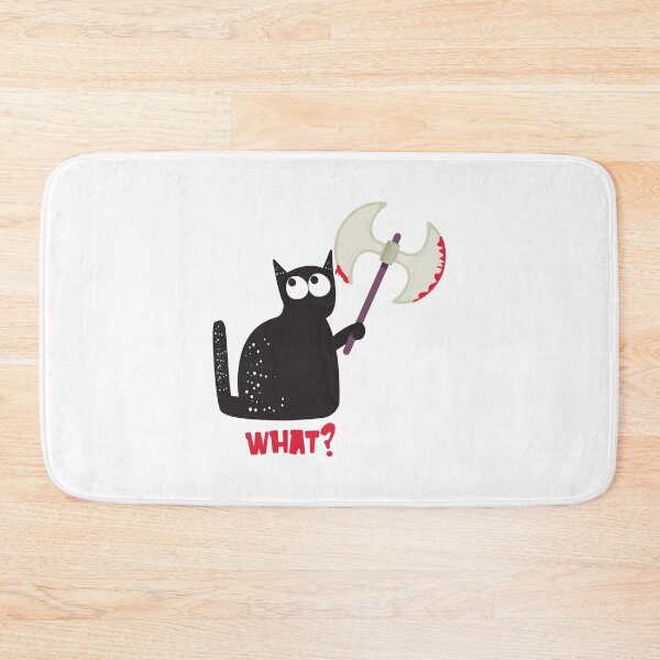 Item preview,  Black cat and ax isolated on white background. Funny Halloween black cat holding a bloody ax. Halloween concept illustration designed and sold by yassinehelal.