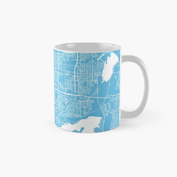Aperçu de l'œuvre Arlington map Texas Blue créée et vendue par mapsart.