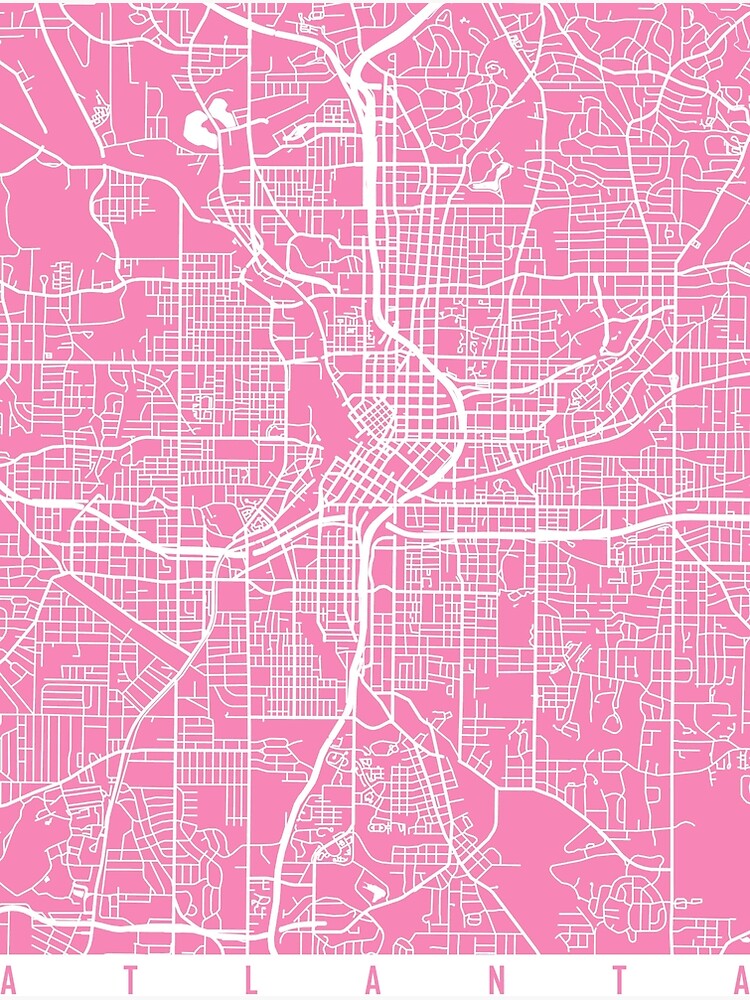 "Atlanta map pink" Poster for Sale by mapsart Redbubble