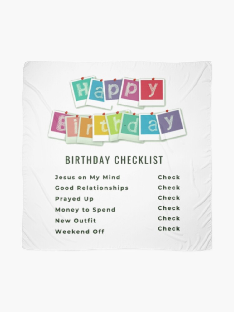 Alternate view of Happy Birthday Check List Scarf