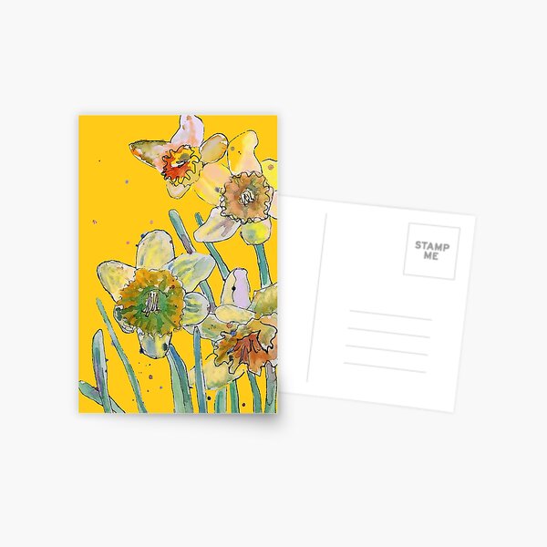 Item preview, Abstract Yellow Daffodil Watercolor on Yellow designed and sold by Sarah  Rajkotwala.