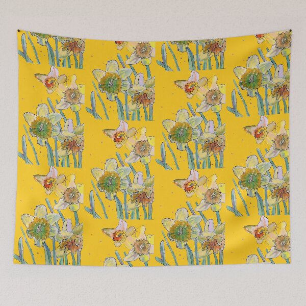 Item preview, Abstract Yellow Daffodil Watercolor on Yellow designed and sold by Sarah  Rajkotwala.