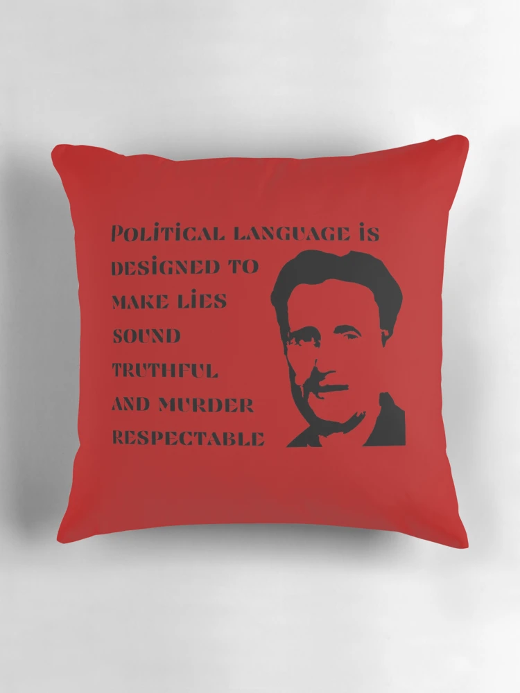 Thumbnail 3 of 4, Pillow, Political Language designed and sold by Jon Raso.
