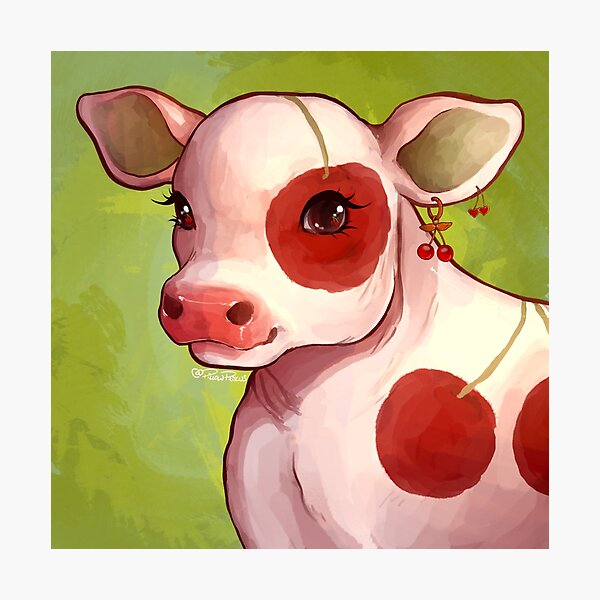 "cherry cow !!" Photographic Print by priskalee Redbubble
