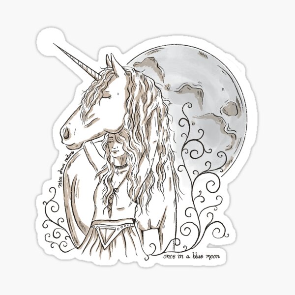 Blue Moon Unicorn Sticker