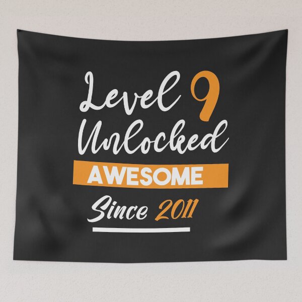 Item preview, Level 9 Unlocked Awesome Since 2011 T-shirt , Funny T-shirt , Gift T-shirt designed and sold by Naufaal.