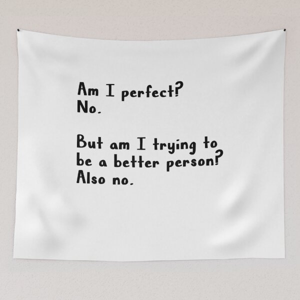 Item preview, Am I perfect No But am I trying to be a better person Also no  designed and sold by AnimaLovers.