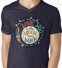 I love you to the moon and back Men's V-Neck T-Shirt