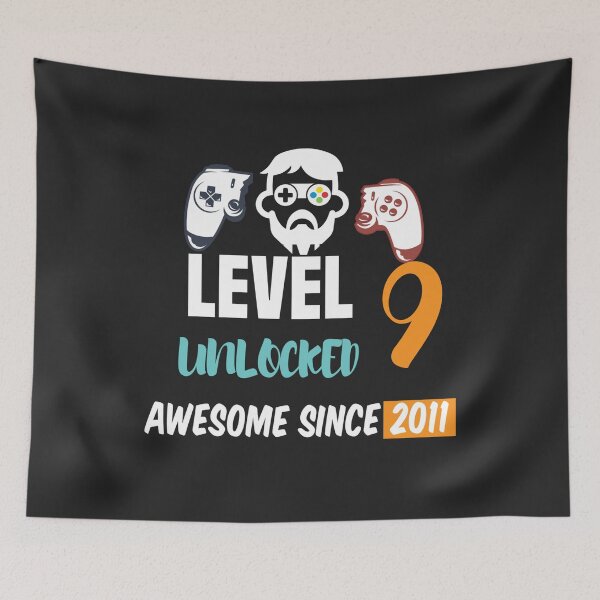 Item preview, Level 9 Unlocked Awesome Since 2011 T-shirt , Funny T-shirt , Gift T-shirt designed and sold by Naufaal.