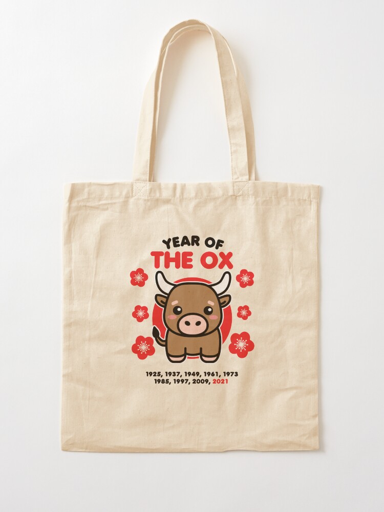 Year of the Ox 2021 Cute Kawaii Chinese New Year Animal Tote Bag