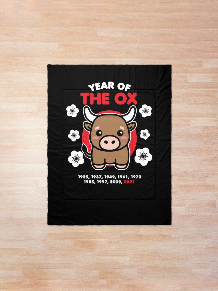 Alternate view of Year of the Ox 2021 Cute Kawaii Chinese New Year Animal Comforter