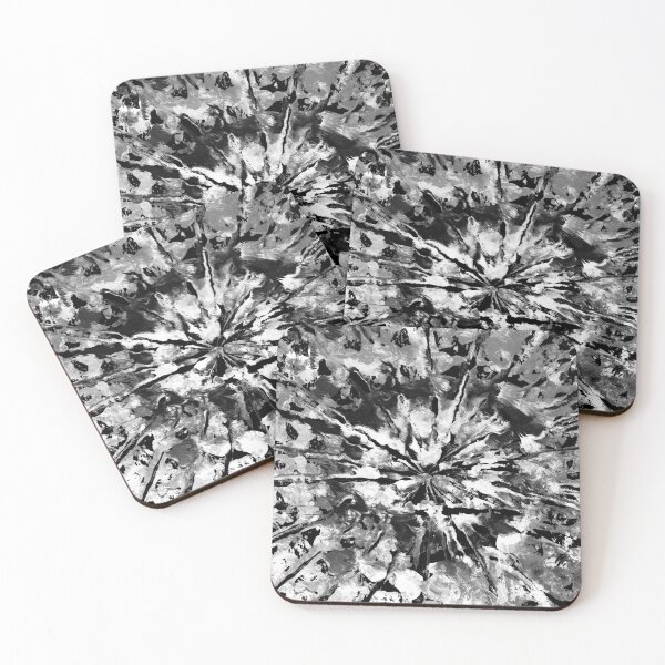 Item preview, Black Gray & White Tie-Dye Colored Pattern Design // Hand Painted Mandala Multi Media Abstract designed and sold by AEJdesign.