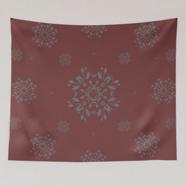 Item preview, Mandala abstract red orange grey pattern art designed and sold by patternsplus.