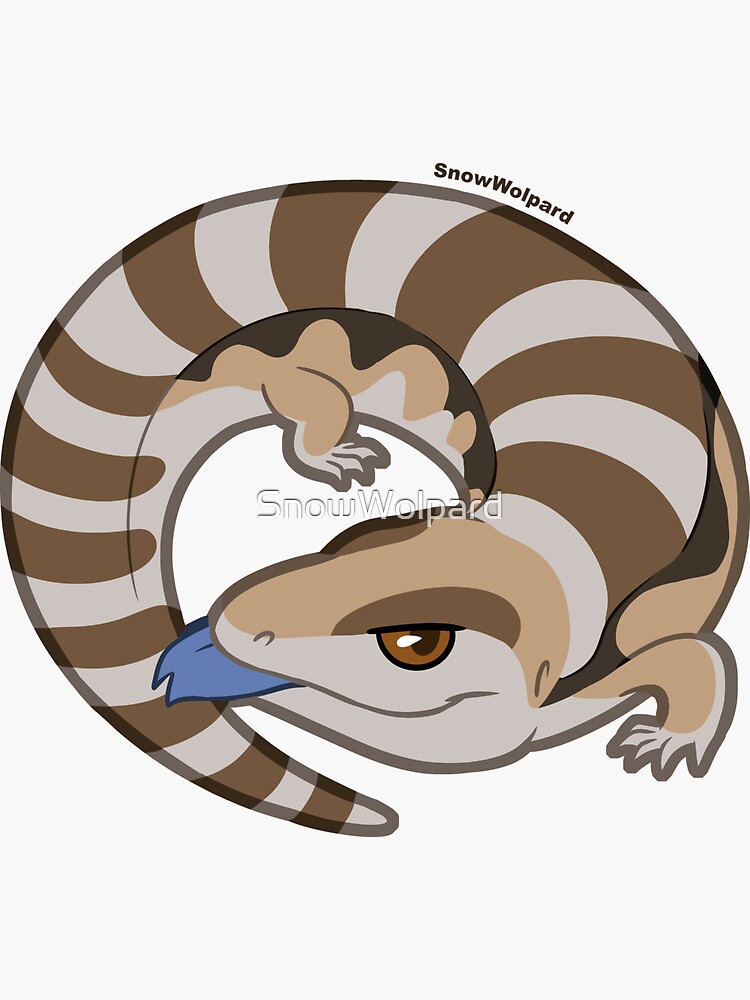 Thumbnail 3 of 3, Sticker, Little Blue Tongue Skink designed and sold by SnowWolpard.