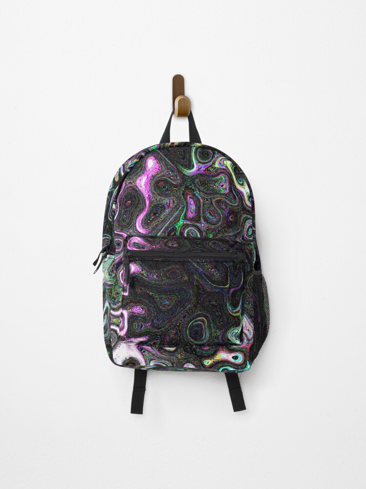 Thumbnail 1 of 3, Backpack, Abstract Fluid Cyberpunk Pattern designed and sold by Dator-Abstracts.