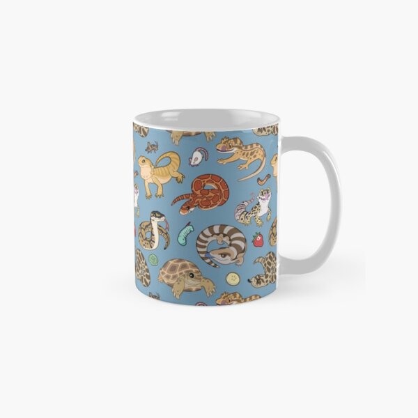 Reptile Pets Pattern - Blue Classic Mug