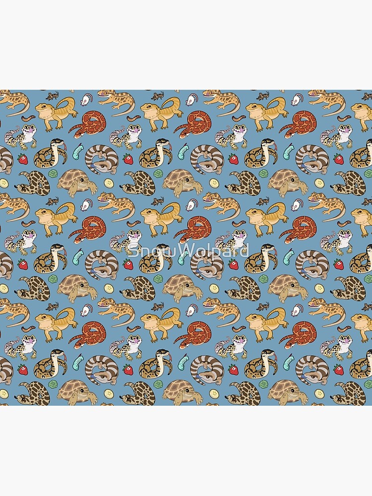 Reptile Pets Pattern - Blue by SnowWolpard