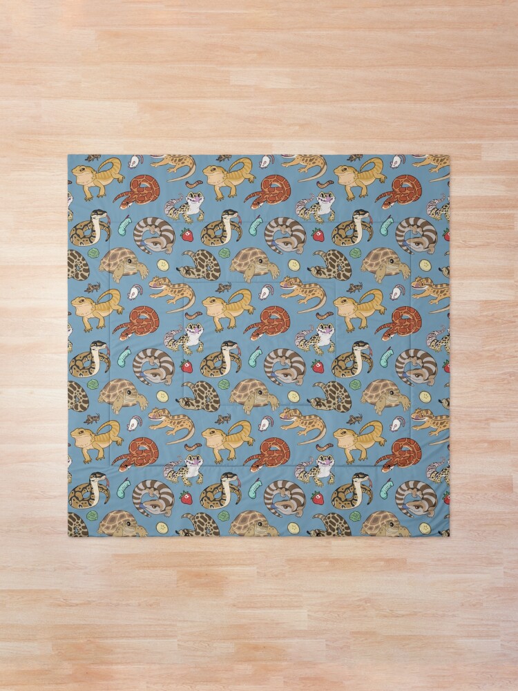 Alternate view of Reptile Pets Pattern - Blue Comforter